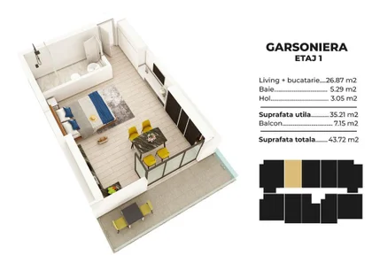 Studio spatios la cheie Sea Breeze Residence II Mamaia Nord