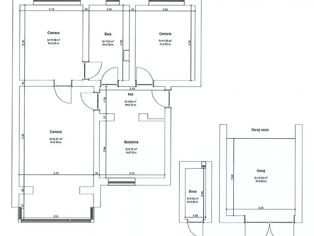 Apartament 3 camere, Gheorghe Doja, Oradea,70 mp. 125 000. Comision 0.