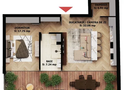 Apartament nou, 2 camere, 190 800 Euro. Comision 0.