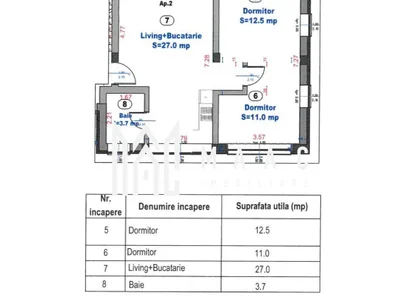 Apartament cu 3 camere | 54 MPU | Balcon | 2 locuri de parcare | Turnișor
