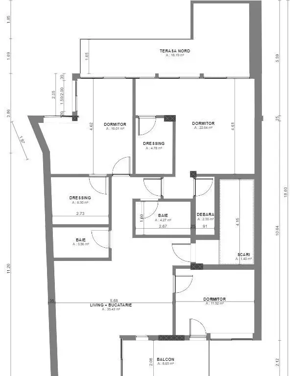 Dezvoltator, 4 camere, 106 mp utili, bloc boutique 7 apt Parc Circului