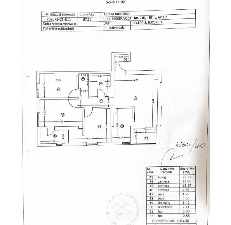 Apartament 4 camere -Unirii-Mircea Vodă