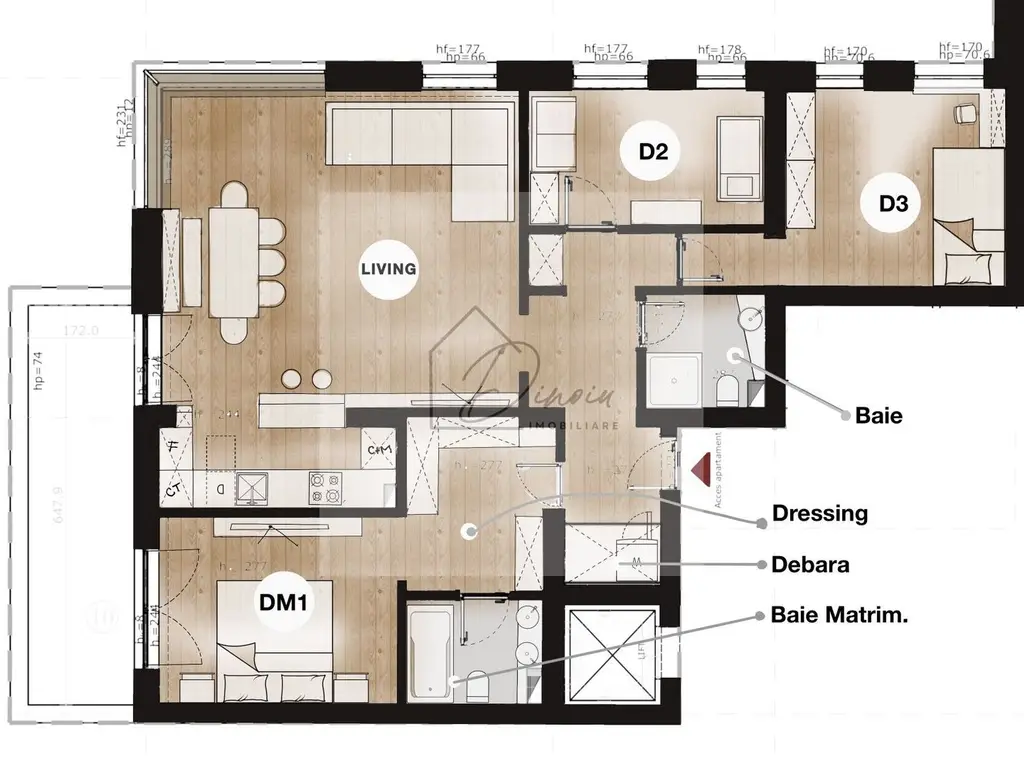 Apartament de vanzare 4 camere Petricani - Pipera - Nord I COM 0%