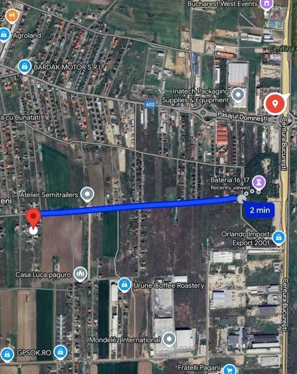 Teren intravilan Clinceni Str. Ortansei la 2 min de centura București