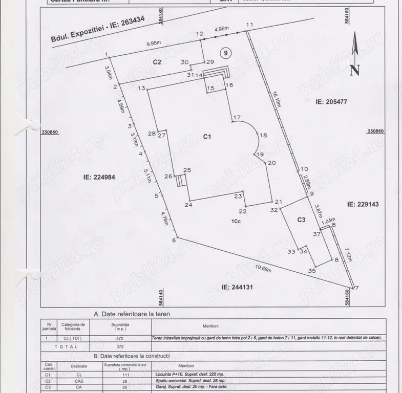 Vand vila P+1 , duplex 4camere, teren 372 mp,garaj . Bul.Expozitiei Nr 9