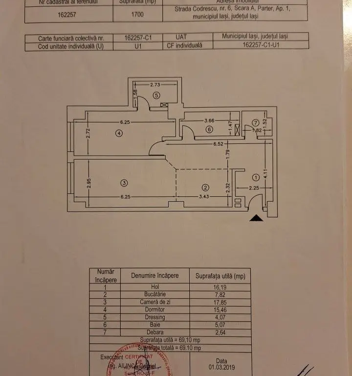Apartament 2 camere de vanzare Copou Park Residence.