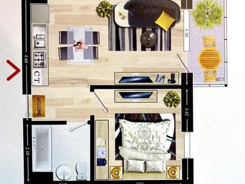 Apartament tip studio pozitionat la etajul 1 zona Tractorul Brasov