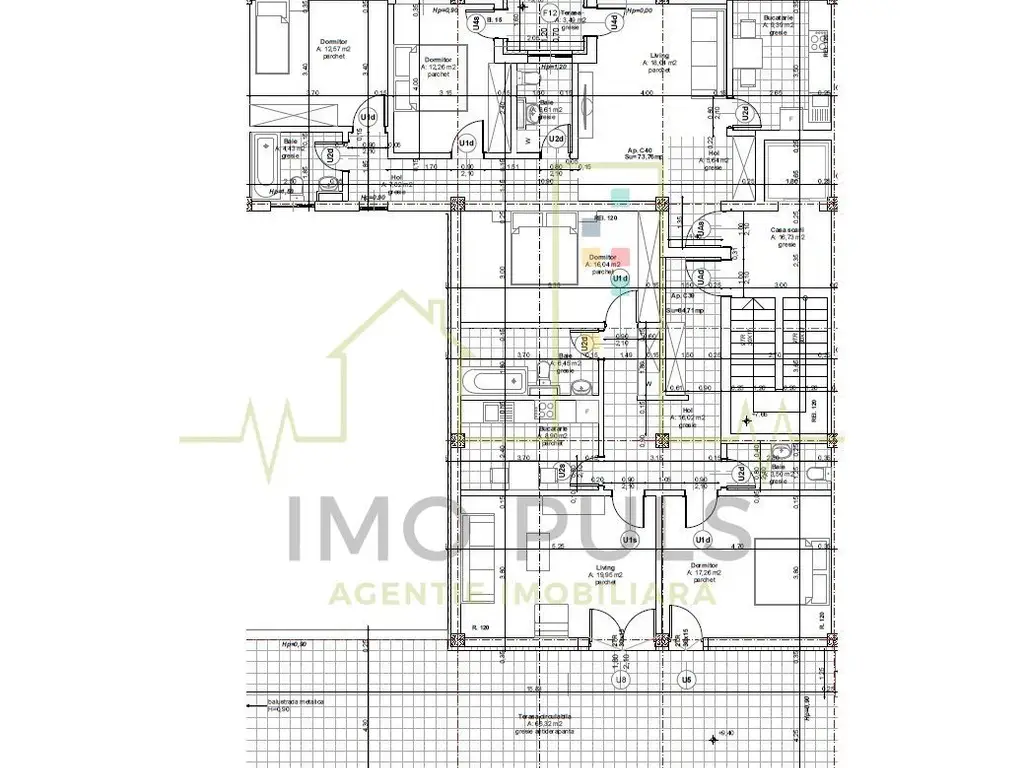 Penthouse. Lipovei. Terasa 66 mp. 2 Bai. Decomandat. Bucatarie inchisa