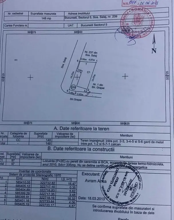 Vand imobil P+2 zona salaj rahova cu doua spatii comerciale