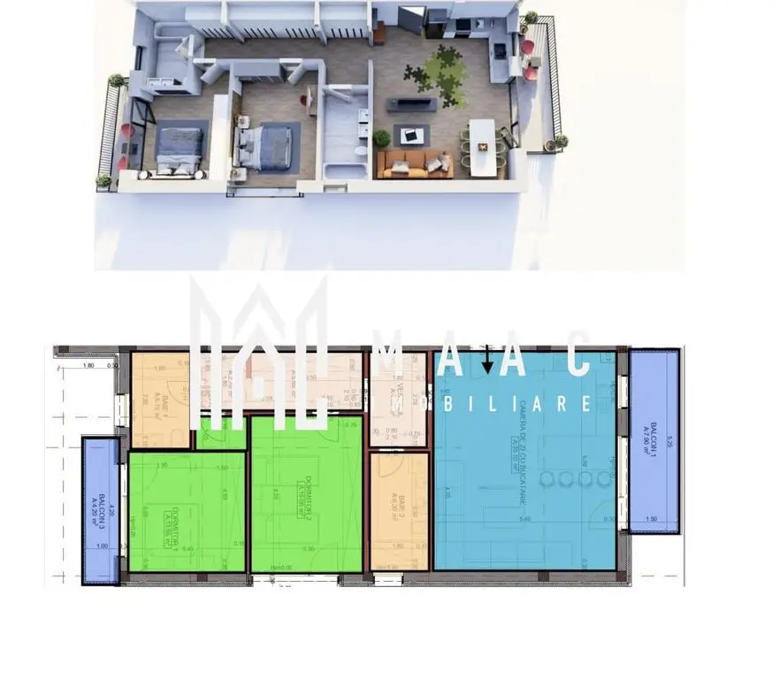 Apartament 3 camere | Etaj 1 | 89 MP I Loc de parcare