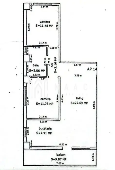 Apartament 3 camere | 67 MPU | 2 locuri de parcare | Turnisor