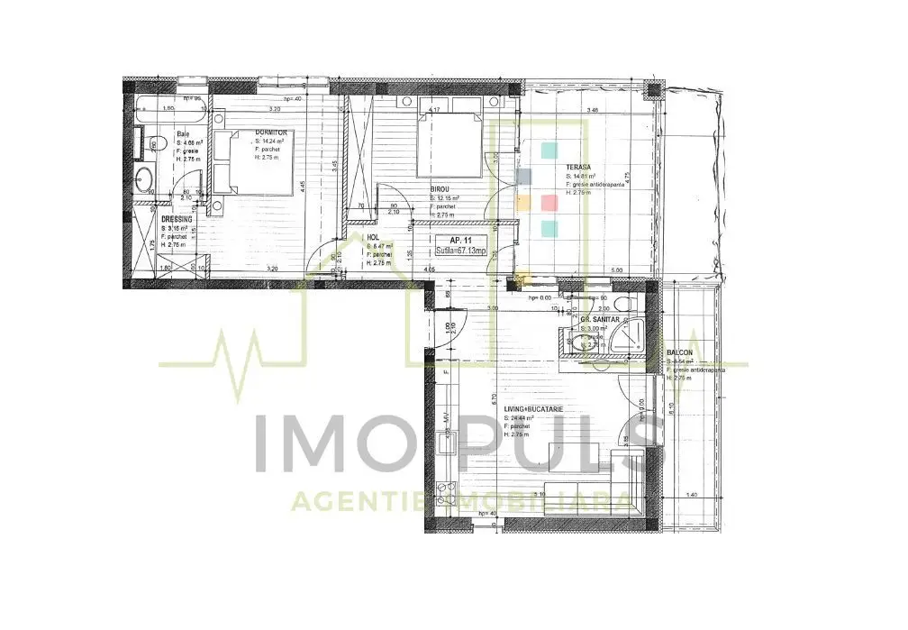 Penthouse. Braytim. Terasa 28 mp. 3 Camere. 2 Bai.