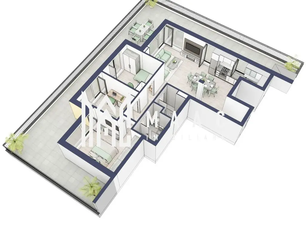 Penthouse 3 camere | Etaj 4 | Balcon 107.2 mp | Turnisor