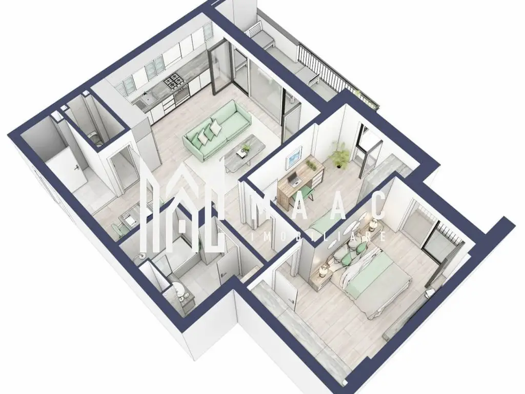Apartament 3 camere | Balcoane 10.6 mp| Gradina ca. 84mp | Turnisor