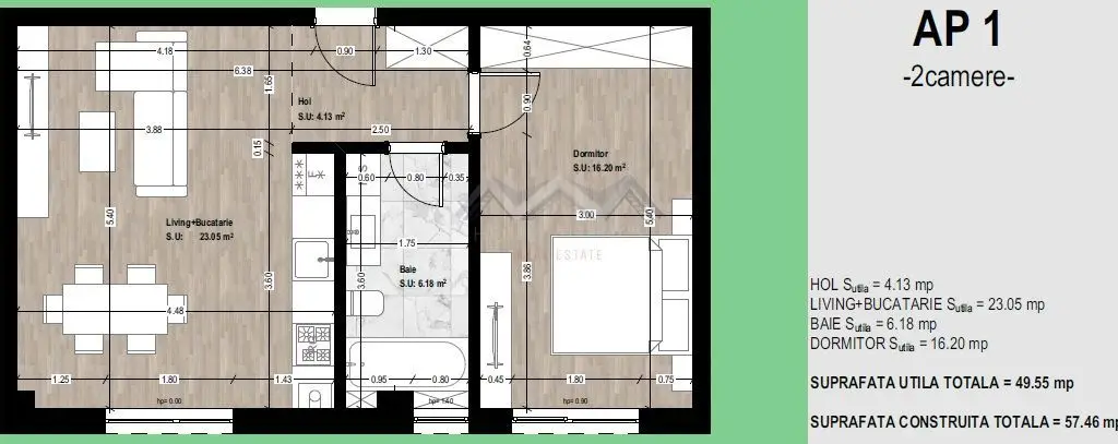 Apartament 2 camere 50 mp | Otopeni central | comision 0