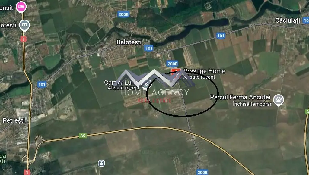 Teren 9700 mp Balotești – Ideal ansamblu rezidențial, acces rapid, utilități