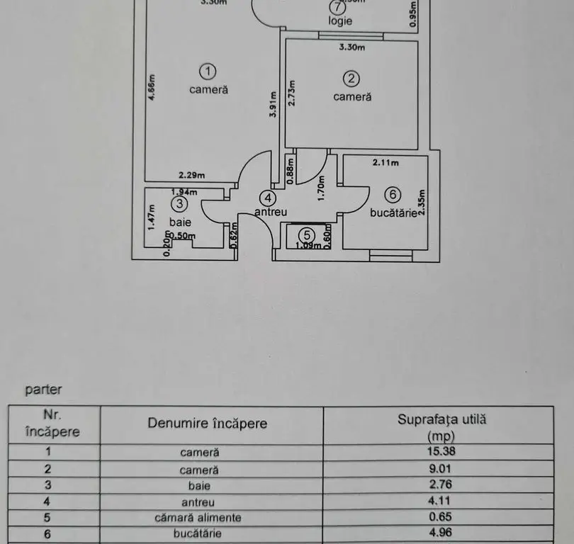 Apartament 2 camere de vanzare in Manastur, str. Grigore Alexandrescu
