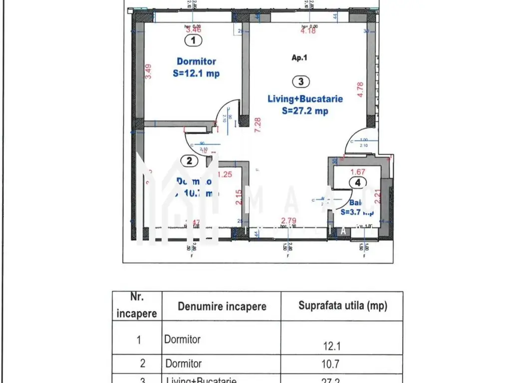 Apartament 2 camere | 53 MPU | Balcon | 2 Locuri de Parcare | Turnisor