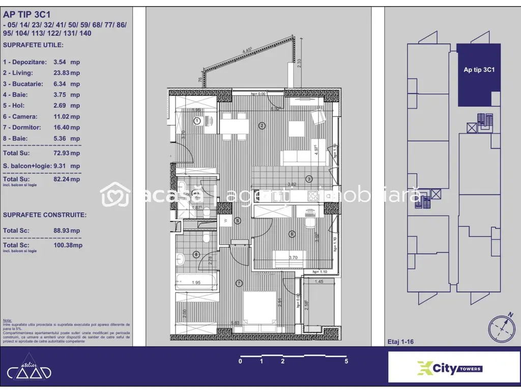 Apartament NOU, cu 3 camere în Timișoara, parcare subterană inclusă