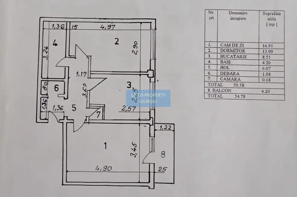 Apartament 2 camere, decomandat – Zona Centrală, bloc Lumina