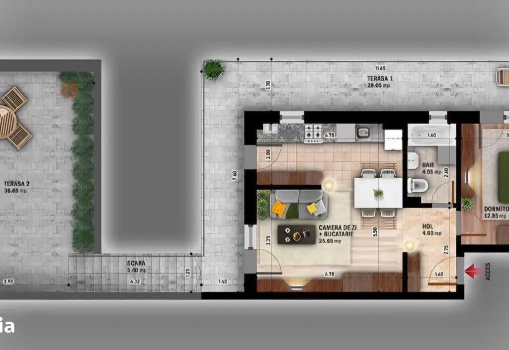 BRASADAS vinde Penthouse 4 cam spatios Metrou Parc Titan