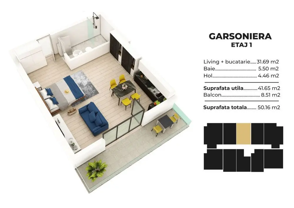 Studio spatios la cheie Sea Breeze Residence II Mamaia Nord