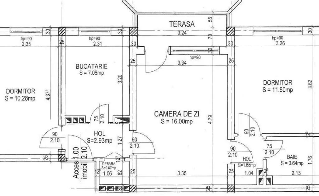 Ap 3 camere, mobilat, centrala, Tomis Nord, zona Brotacei