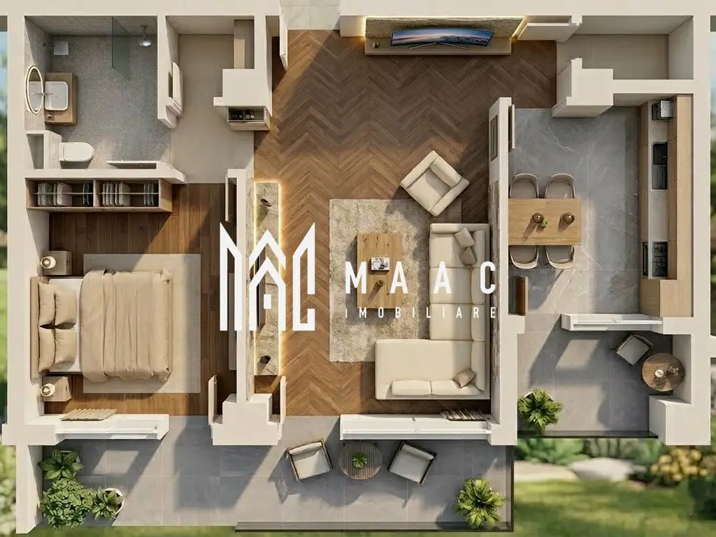 Apartament | 2 camere | 66,45 MPU | 2 Balcoane | Veterani