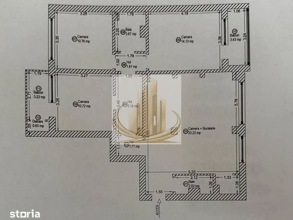 Apartament cu 4 camere si 2 bai | 84 mp | decomandat | zonă centrală
