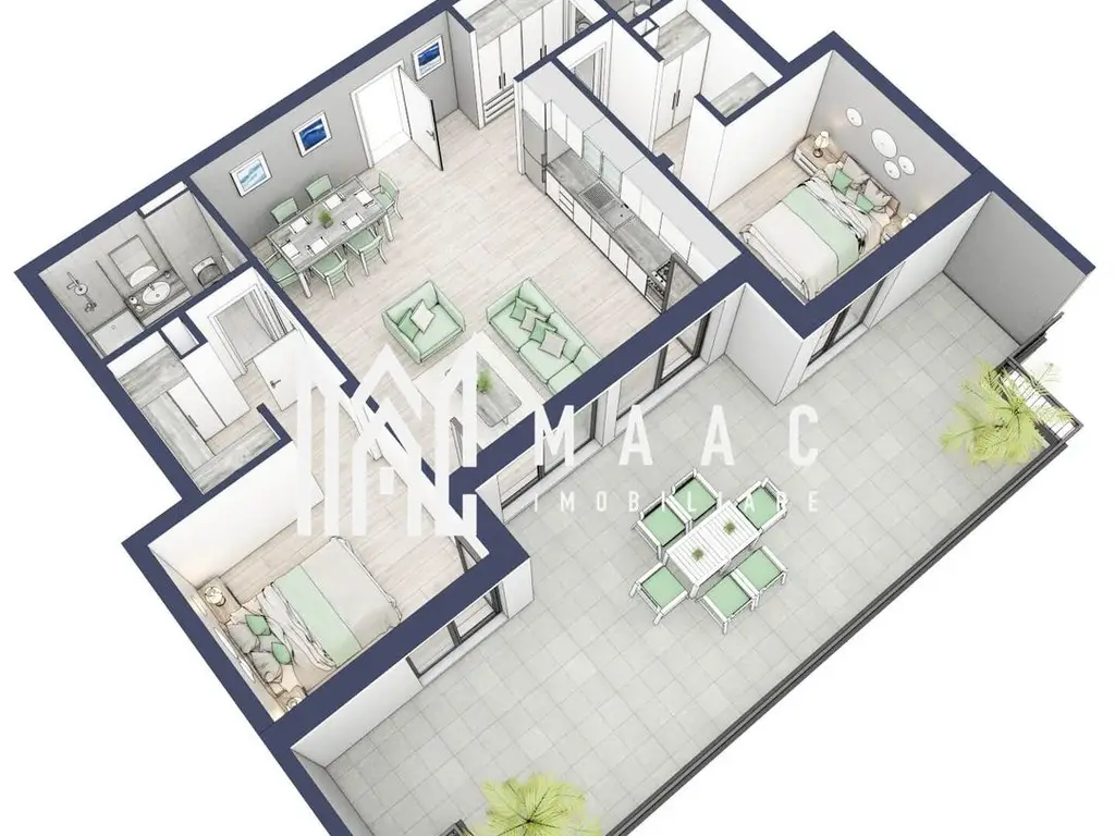 Penthouse 3 camere | Etaj 4 | Balcon 45.6 mp | Turnisor