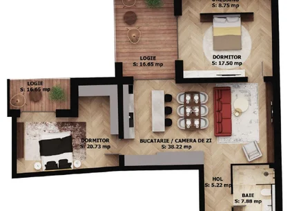 Apartament nou, 3 camere, 273 500 Euro. Comision 0.