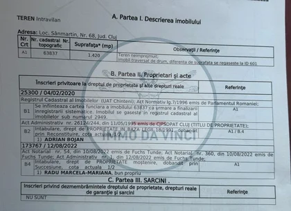 Vanzare teren itravilan Sanmartin,com. Chinteni CJ