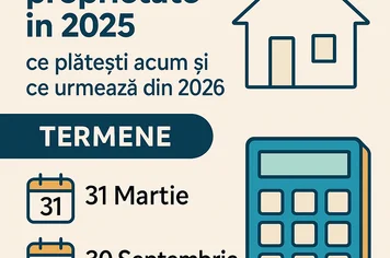 Impozit pe proprietate 2025: ce plătești acum și ce urmează din 2026