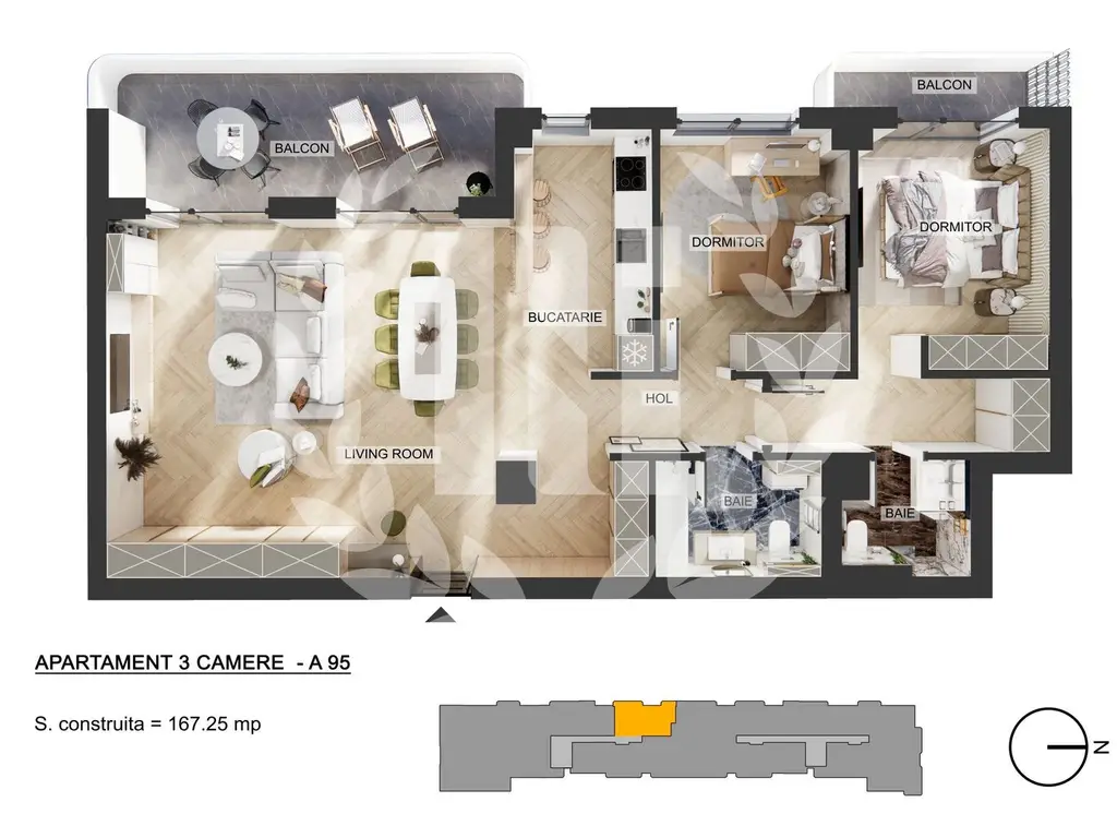 Apartament 3 camere | Pipera Plaza | Bloc Finalizat