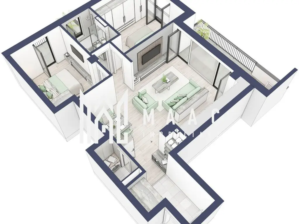 Apartament 3 camere | Balcoane 16.2 mp | Etaj 1 | Turnisor